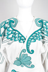 Jean Claude Jitrois Leather Wrap Embroidered Wing Jacket