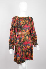 Yves Saint Laurent YSL Silk Mongolian Print Dress